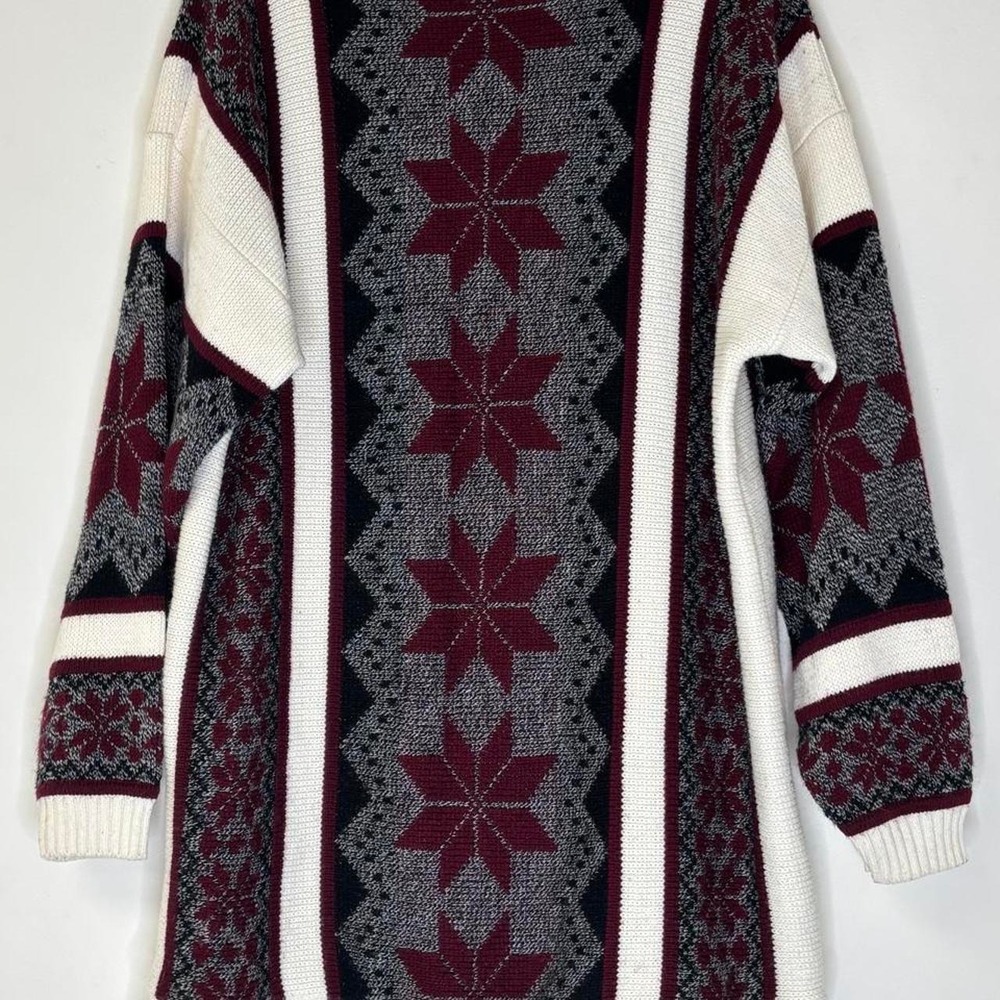 Vintage 80s Nordic Fair Isle Sweater Grandpacore Ski Lodge Men's M